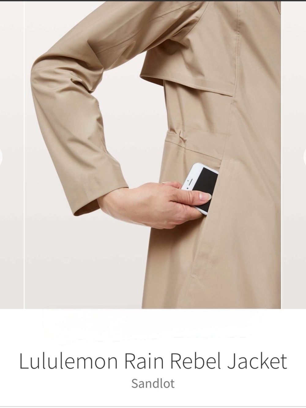 lululemon athletica Hooded Waterproof Coat - Sandlot Beige - Picture 5 of 5